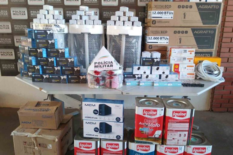 PMMG apreende em imóvel de casal produtos possivelmente obtidos de forma ilícita