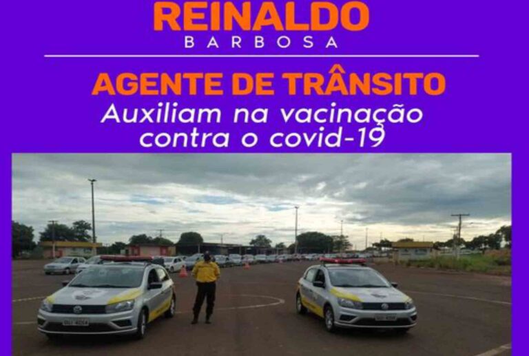 Agente de Trânsito Auxiliam na vacinação contra a Covid-19