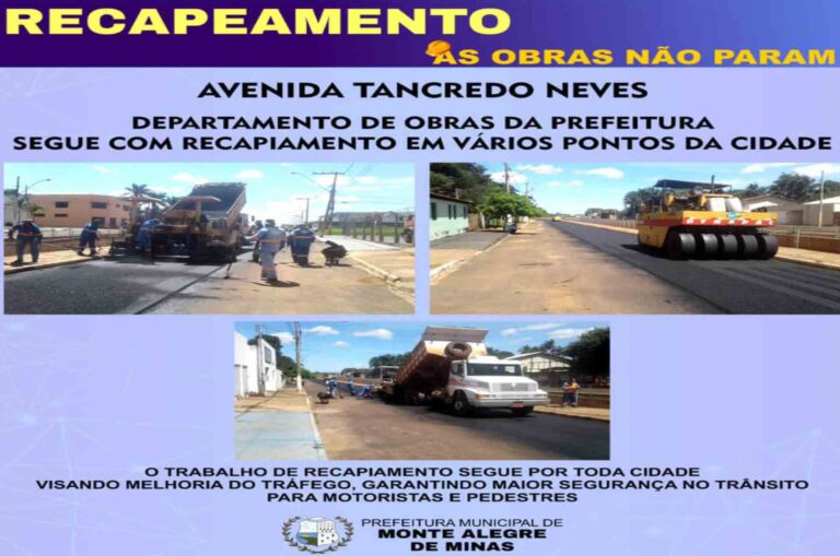 Obras seguem aceleradas em Monte Alegre de Minas