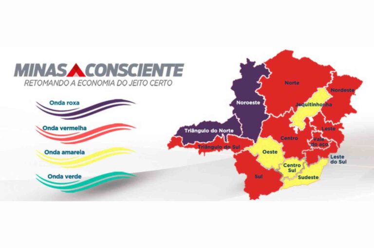 Governo cria onda roxa no Minas Consciente e decreta fechamento em duas regiões do estado
