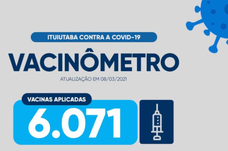 6.071 vacinas contra a Covid-19 já foram aplicadas em Ituiutaba