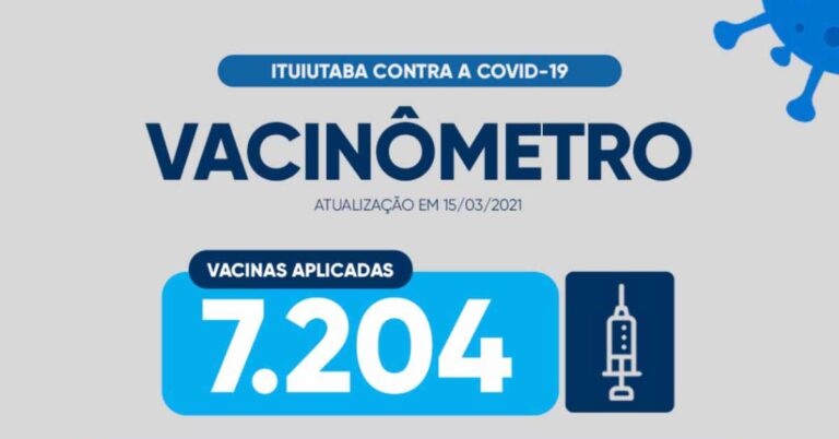7.204 vacinas contra a Covid-19 já foram aplicadas em Ituiutaba