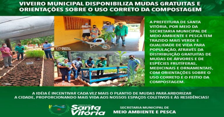 Viveiro Municipal estimula população a plantar árvores e outras espécies de plantas, através da distribuição gratuita de mudas