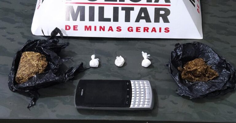 POLÍCIA MILITAR APREENDE MACONHA E COCAÍNA EM PRATA/MG