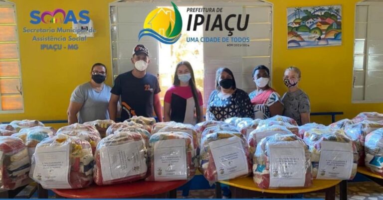 Ipiaçu: Assistência Social recebe doação de cestas básicas da Usina CRV Industrial