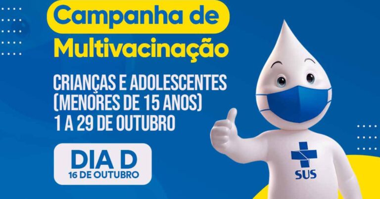 Campanha de Multivacinação para crianças e adolescentes começa nesta sexta (1°)