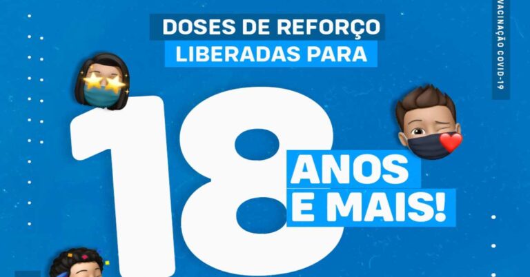 Doses de reforço estão sendo ampliadas para os maiores de 18 anos já desde a última segunda (22)