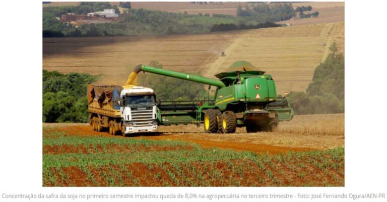PIB fica em -0,1% no terceiro trimestre influenciado por queda na agropecuária