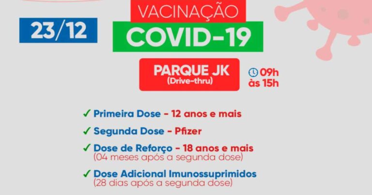Covid-19: confira calendário e veja quem poderá se vacinar nesta quinta-feira (23)