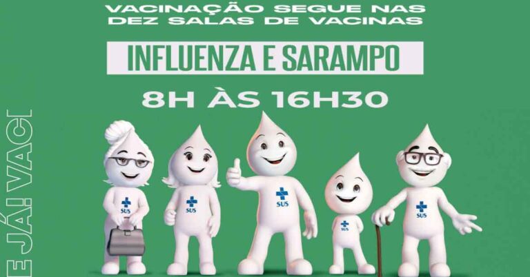 Vacinação contra Gripe e Sarampo segue nas dez Salas de Vacinas