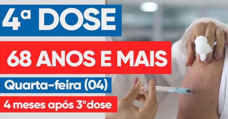 Covid-19: idosos acima de 68 anos vão receber quarta dose a partir desta quarta-feira (4)