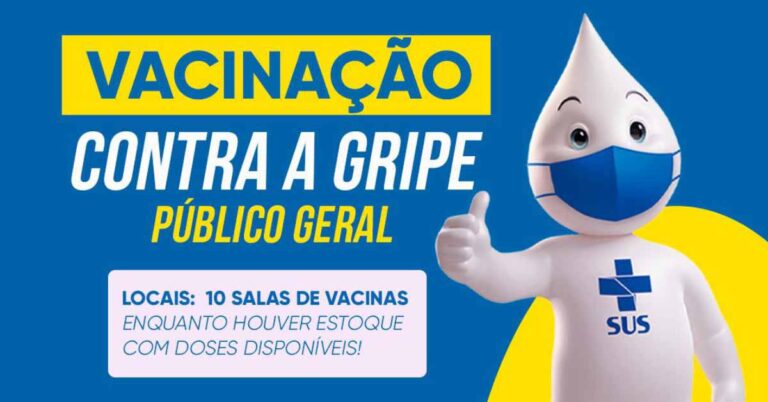 Campanha de vacinação contra a gripe é ampliada para todas as pessoas 