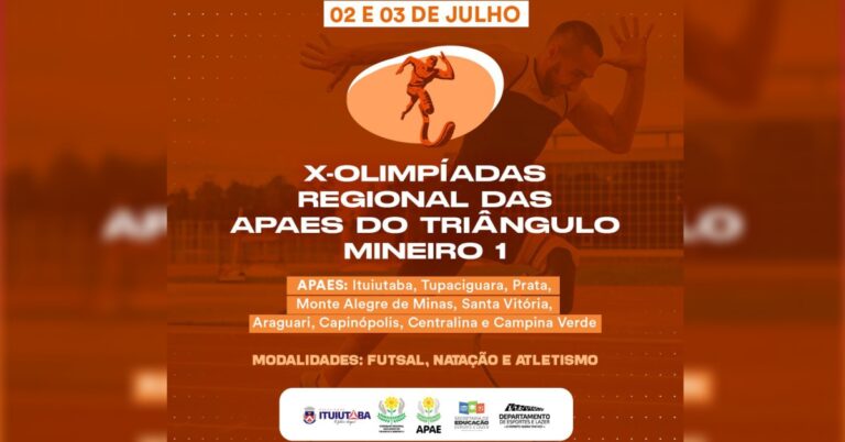 X-Olimpíadas Regional das APAES do Triângulo Mineiro ocorrerá nos dias 2 e 3 de julho