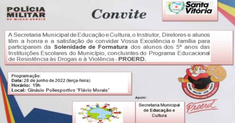 Convite solenidade de formatura PROERD