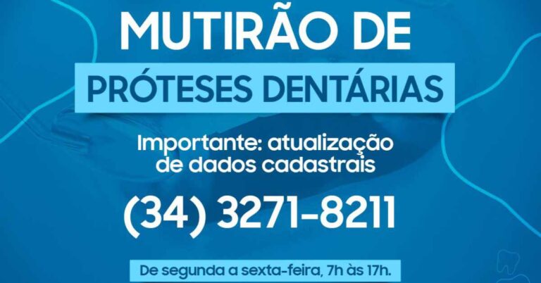 Mutirão atenderá 170 pacientes cadastrados para o recebimento de próteses dentárias