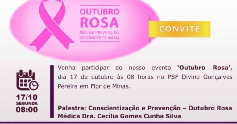 PSF de Flor de Minas terá palestra sobre ‘Outubro Rosa’