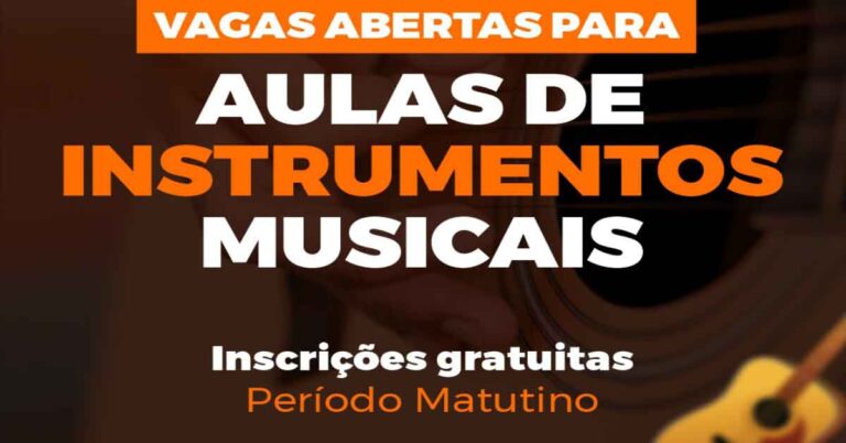 Centro Municipal de Cultura e Arte, em Santa Vitória, têm vagas disponíveis para instrumentos musicais