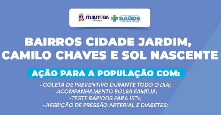<strong>População dos Bairros Cidade Jardim, Camilo Chaves e Sol Nascente terá ação com serviços sociais e de saúde neste sábado (4)</strong>
