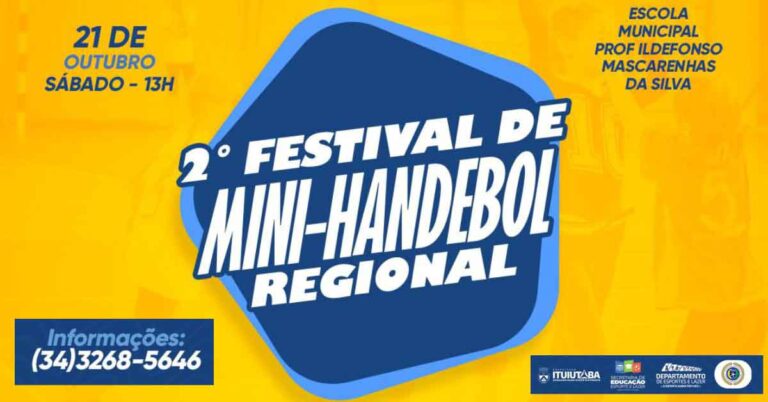 Inscrições abertas para o 2° Festival de Mini-Handebol Regional; saiba como participar