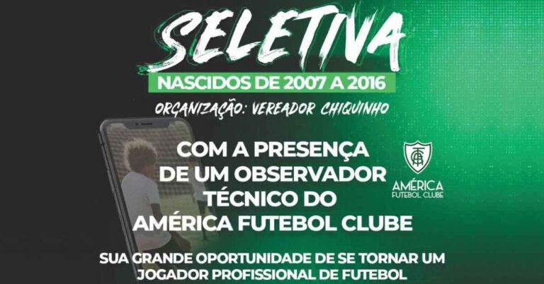 Descubra o próximo craque: Seletiva de talentos no Ituiutaba Clube com observador do América Futebol Clube acontece no dia 28/04