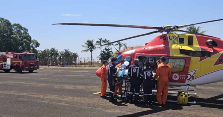 Helicóptero dos Bombeiros é Acionado para Transporte Aeromédico em Ituiutaba