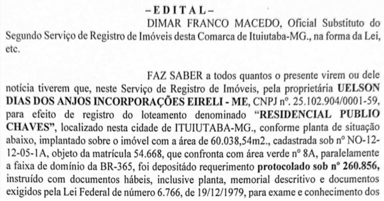 Edital de Loteamento