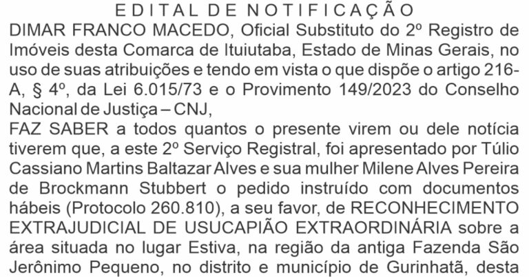 Edital de Notificação