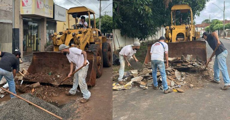 Prefeitura de Gurinhatã intensifica trabalho de retirada de entulhos nas ruas e avenidas