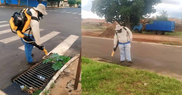 Secretaria de Saúde reforça tratamento químico em bueiros durante o período chuvoso para combater arboviroses em Santa Vitória
