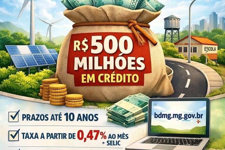 ​Prefeituras mineiras terão R$ 500 milhões no Edital BDMG Municípios 2026 para financiar infraestrutura e sustentabilidade 