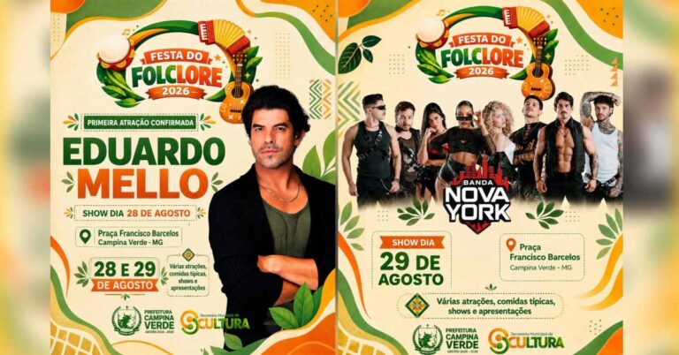 A Festa do Folclore 2026 já tem duas grandes atrações confirmadas