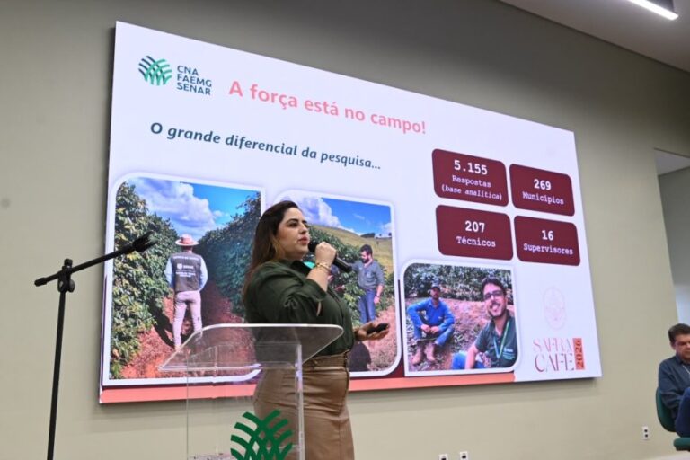 ​Safra de café em Minas Gerais deve alcançar 33,4 milhões de sacas em 2026 