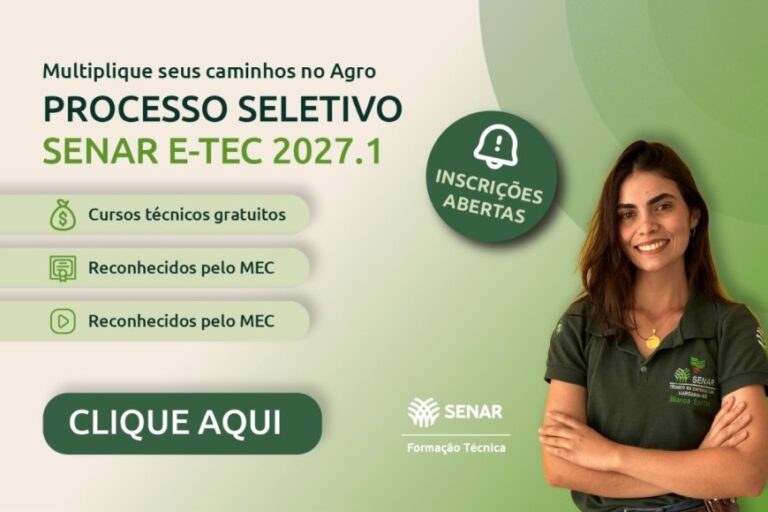 ​Senar e-Tec oferece cursos técnicos gratuitos 